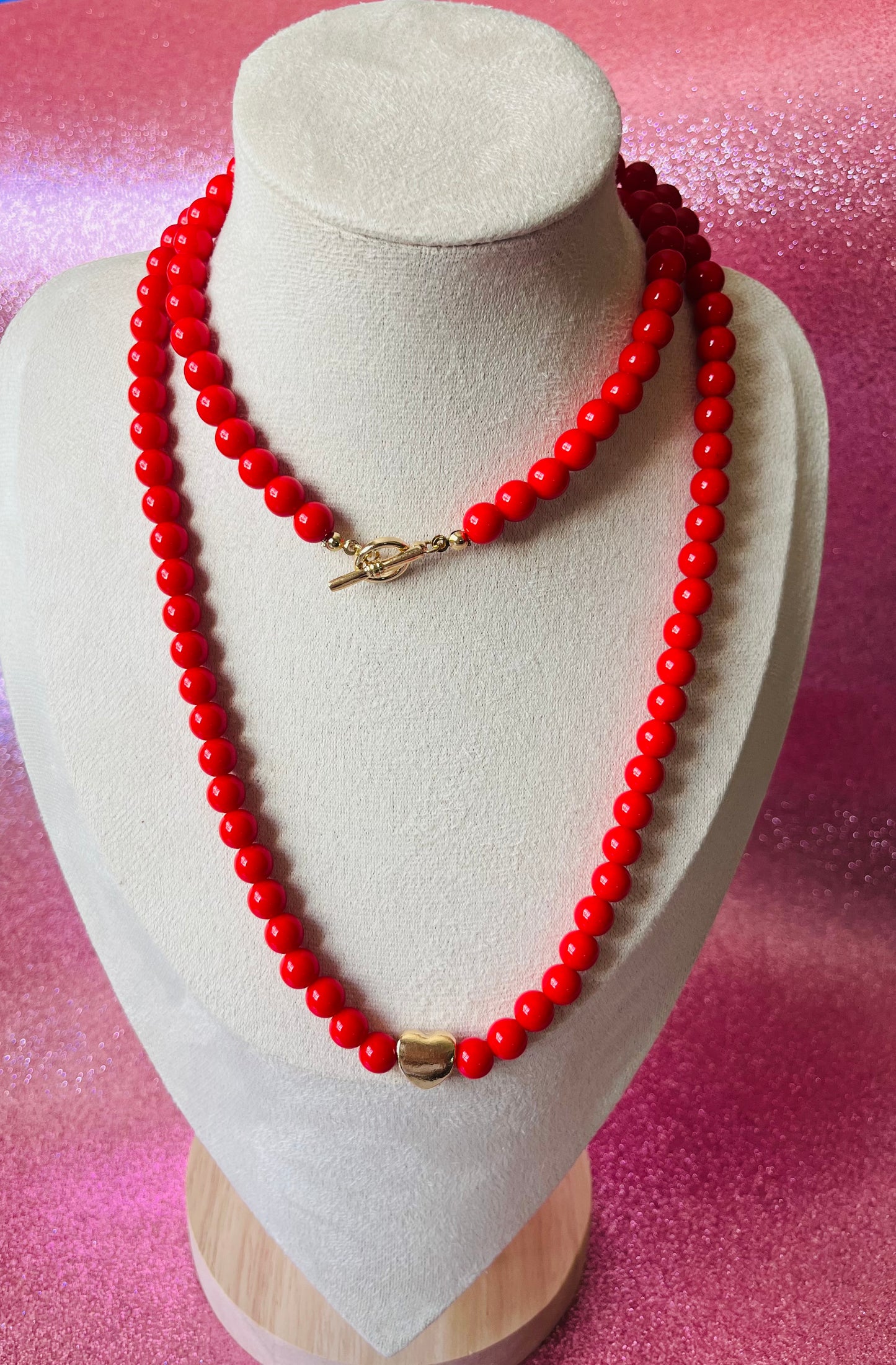 Collar corazón ♥️ CORAL doble
