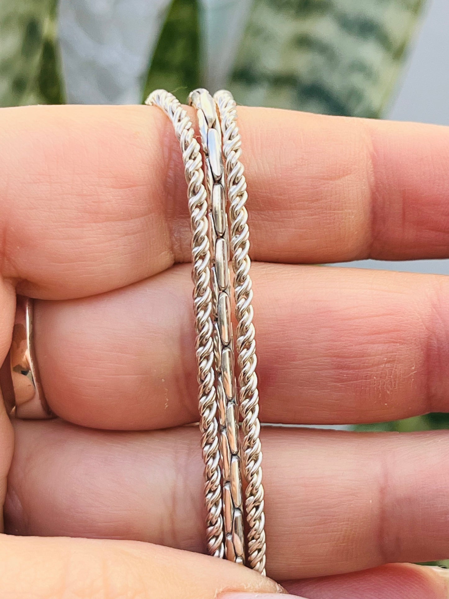 Cadena gruesa en plata 925 2 modelo uno torneado y otro engarzado