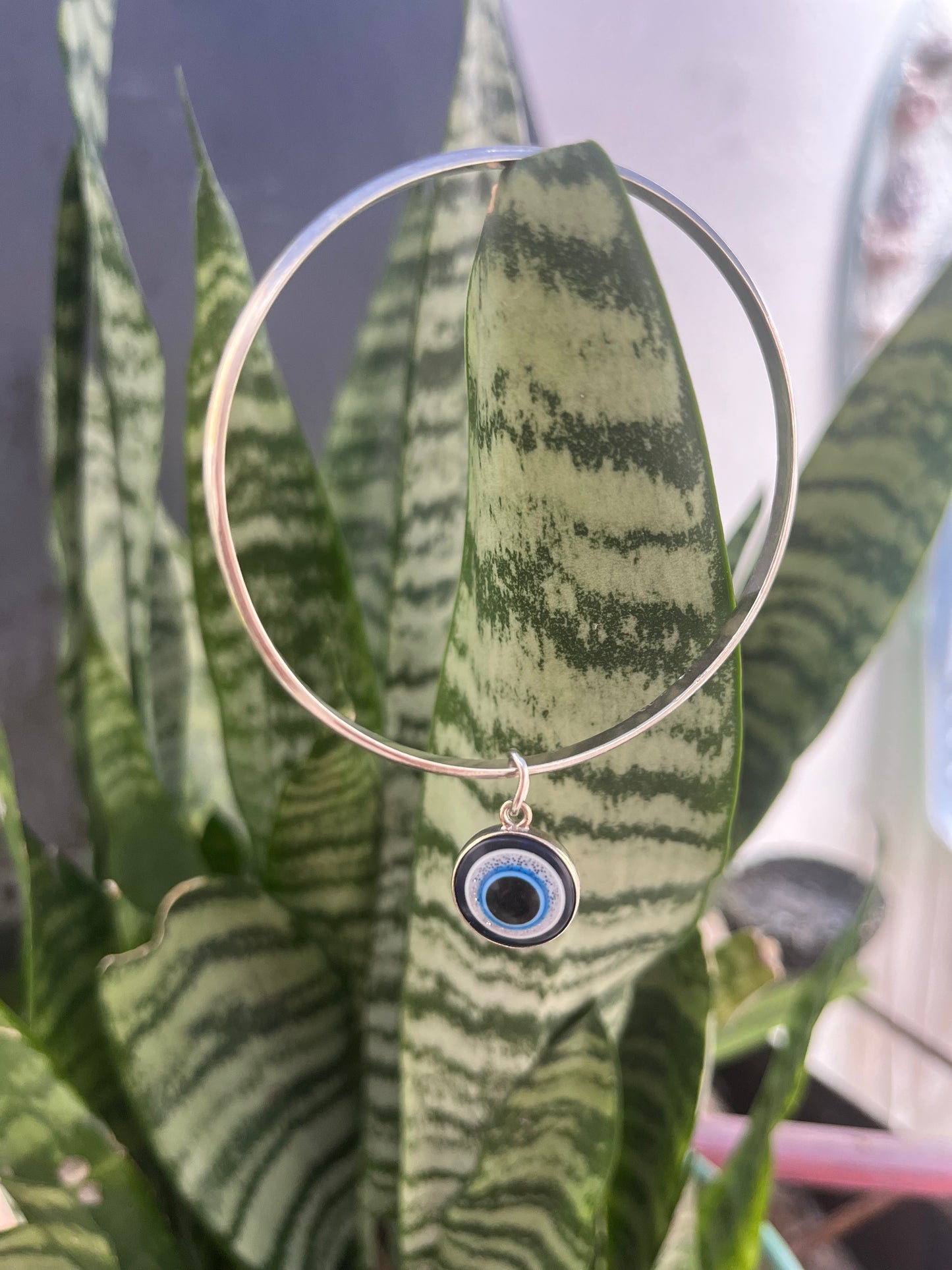 Esclava Ojo Protector en plata 925 6cm de diámetro