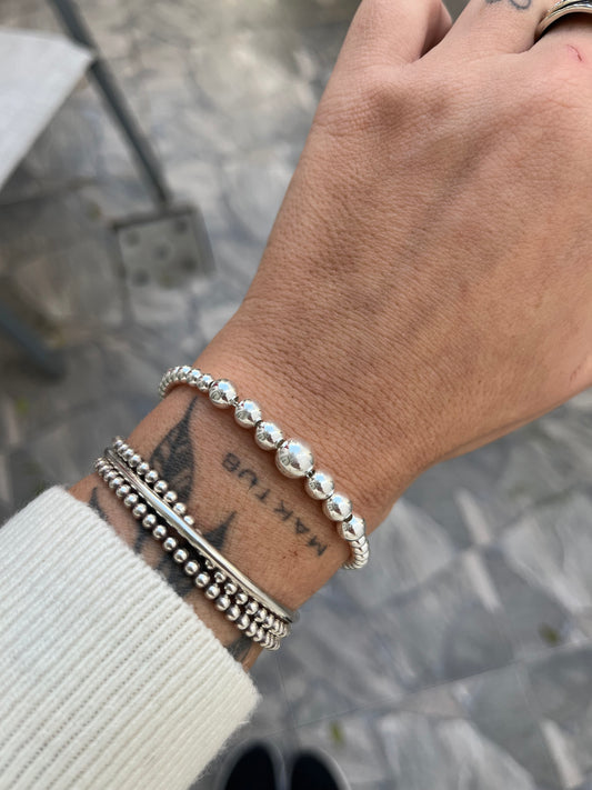 Pulsera bolitas degrade en plata 925