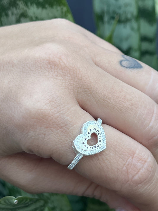 Anillo corazón en plata 925 y circonias tamaño 2.0