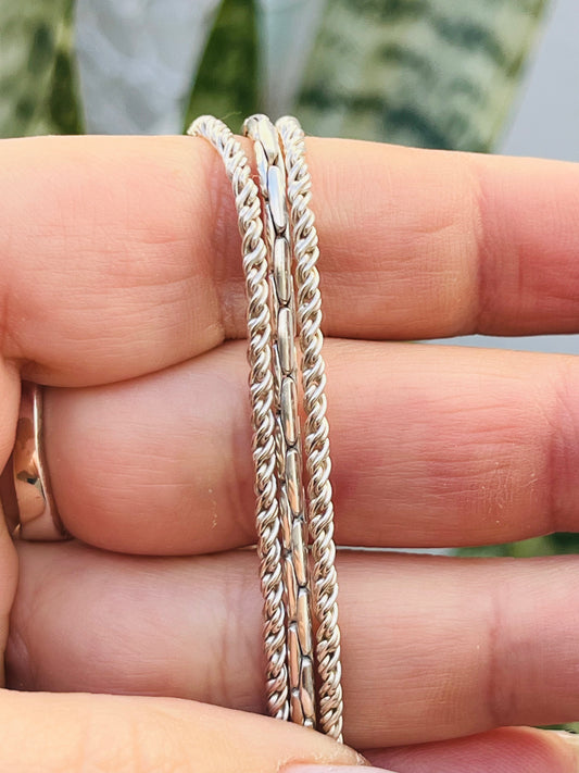 Cadena gruesa en plata 925 2 modelo uno torneado y otro engarzado