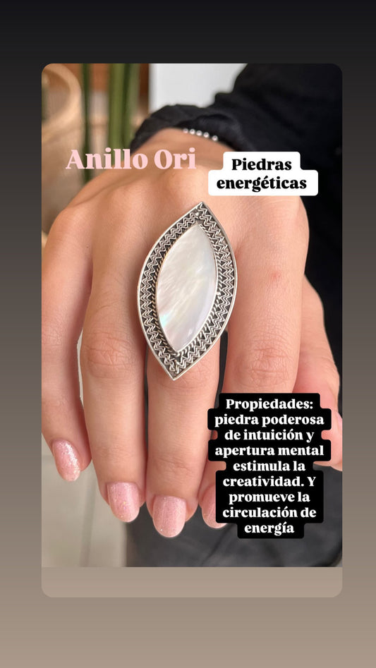 Anillo Ori Plata 926 y nácar