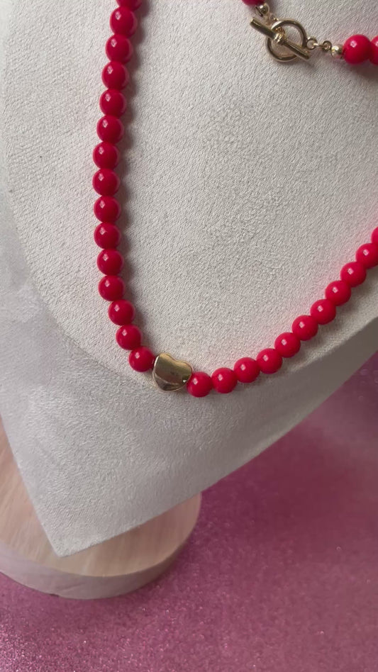 Collar corazón ♥️ CORAL doble