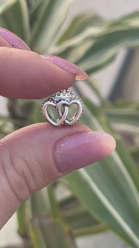 Charm doble corazón Pandora pasante