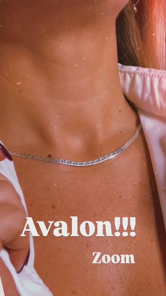 Gargantilla AVALON con guarda Griega en plata 925 40 cm de largo y trae para regularla